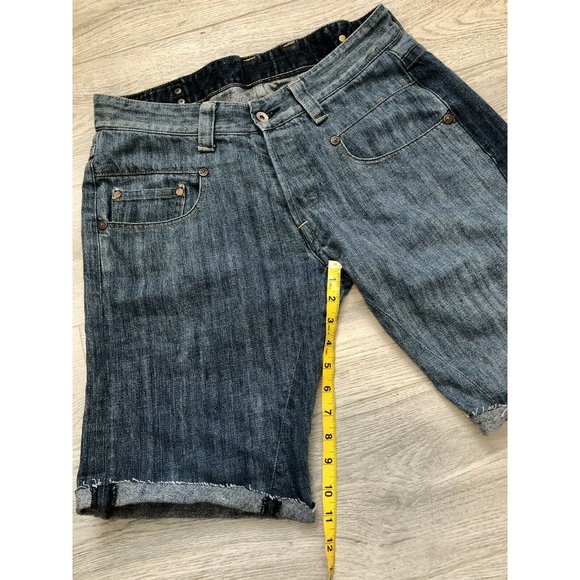 G-Star Raw 3301 Slim Fit Medium Aged Cuffed Denim Blue Jean Shorts Mens W33 L32 - Picture 4 of 9